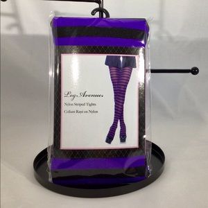 🥀Leggings-purple and black stripes NIPackage goth, punk, emo, cosplay 1 pair